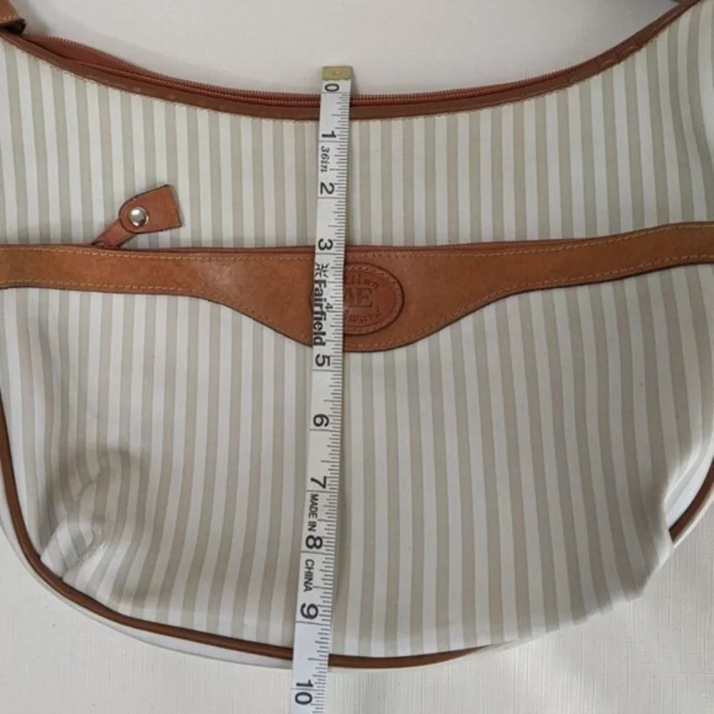 Allan Edward Shoulder Bag Striped Leather Accents Hobo Handbag